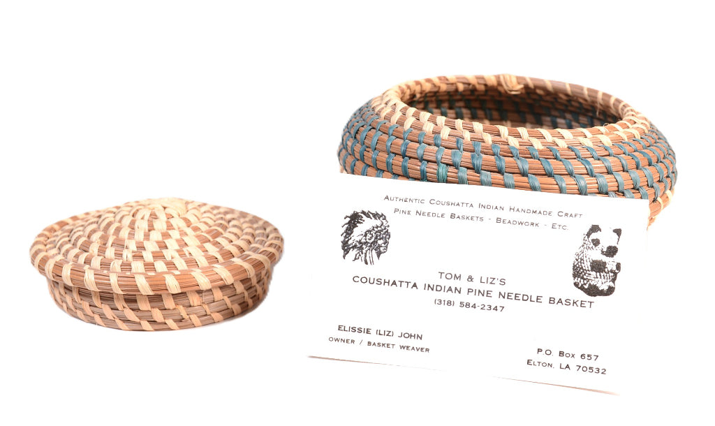 Coushatta Pine Needle Basket with Lid
