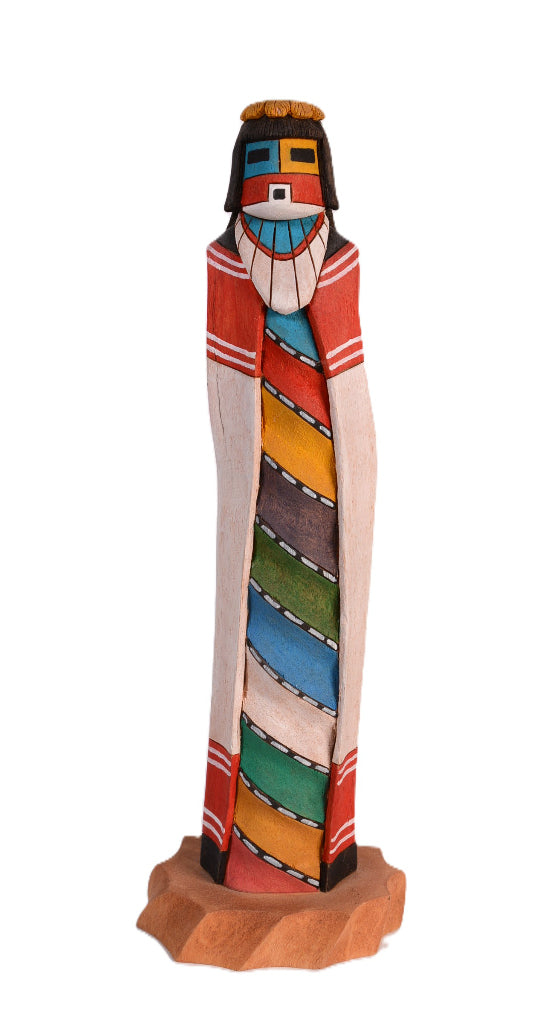 Hopi Pueblo Kachina White Chin Maiden Doll By Mike Collateta