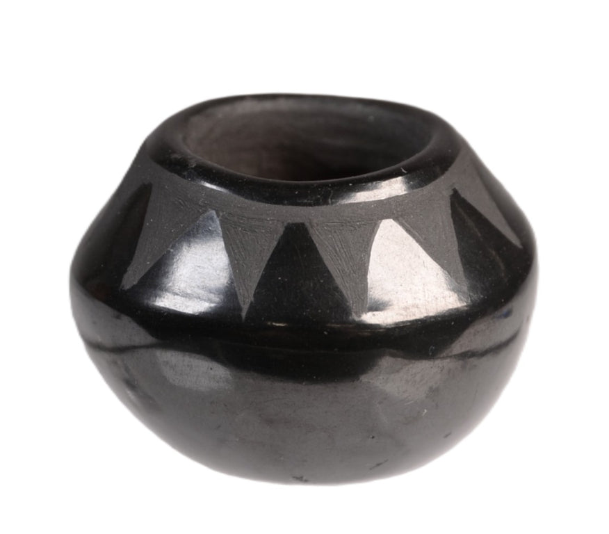 Santa Clara Pueblo Miniature Black on Black Pottery By Cresencia Tafoya
