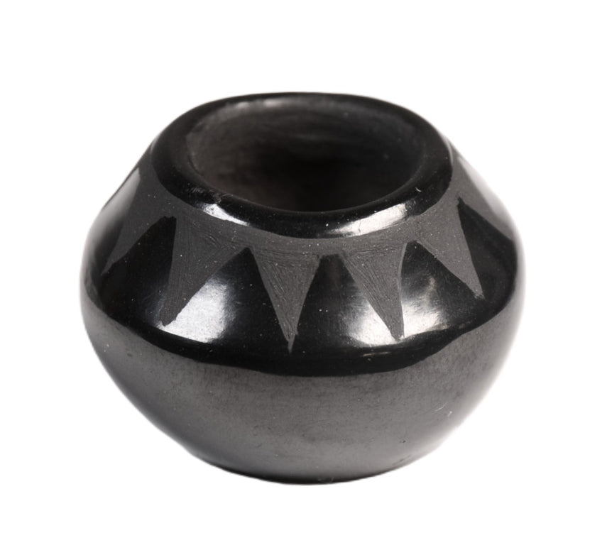 Santa Clara Pueblo Miniature Black on Black Pottery By Cresencia Tafoya