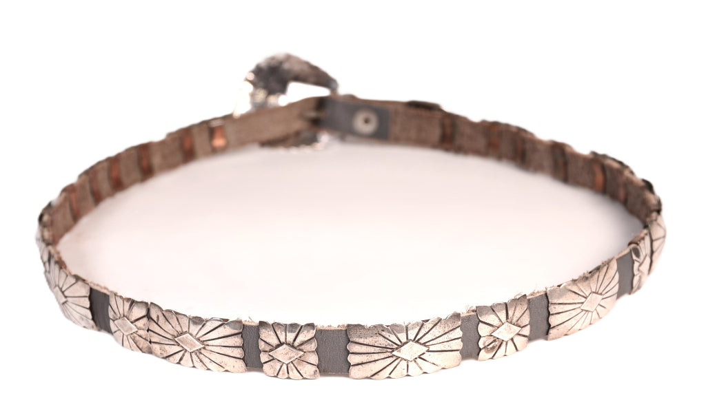 Navajo Concho Sterling Silver Hat Band