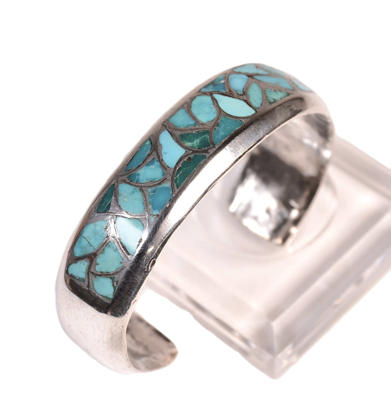 Zuni Channel Inlay Turquoise Cuff Bracelet