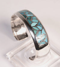 Zuni Channel Inlay Turquoise Cuff Bracelet