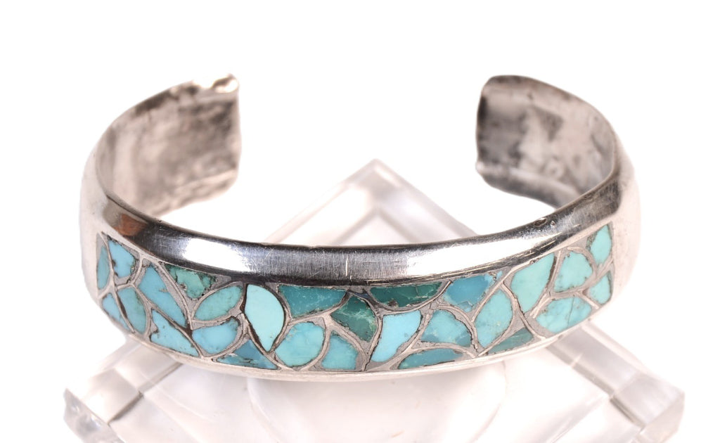 Zuni Channel Inlay Turquoise Cuff Bracelet