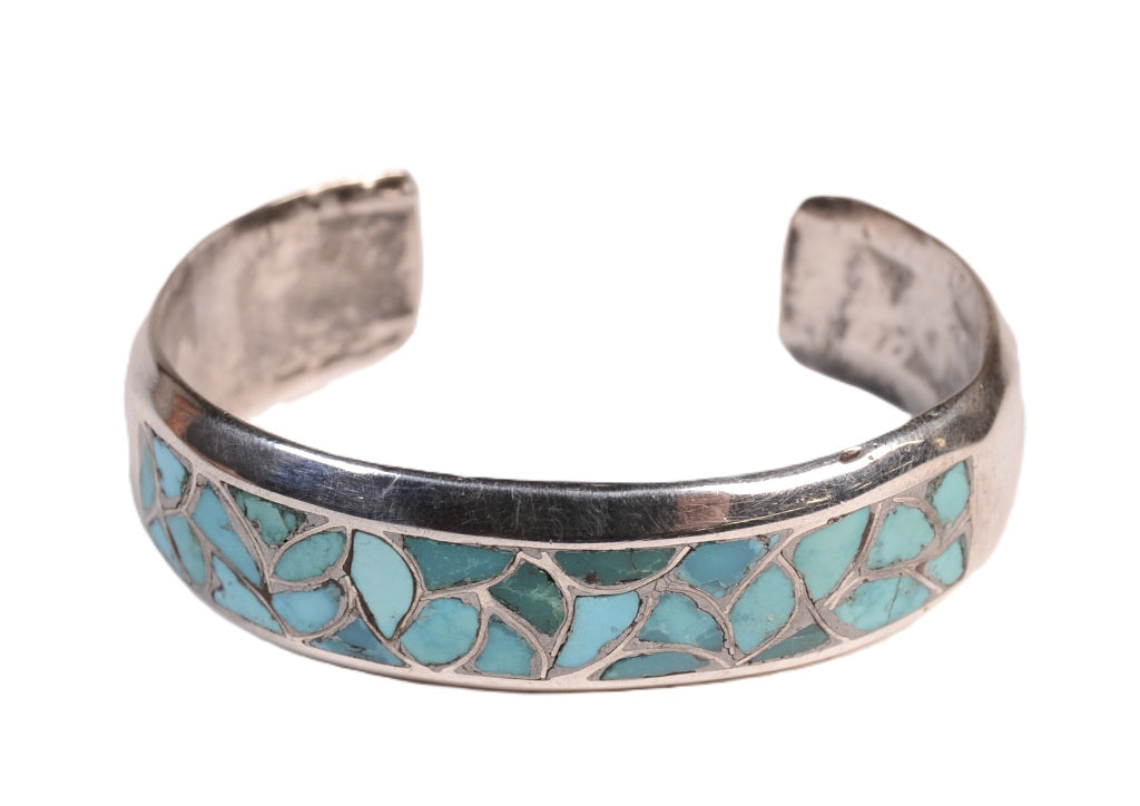 Zuni Channel Inlay Turquoise Cuff Bracelet