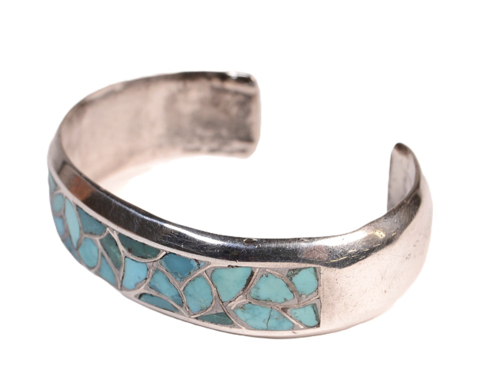 Zuni Channel Inlay Turquoise Cuff Bracelet