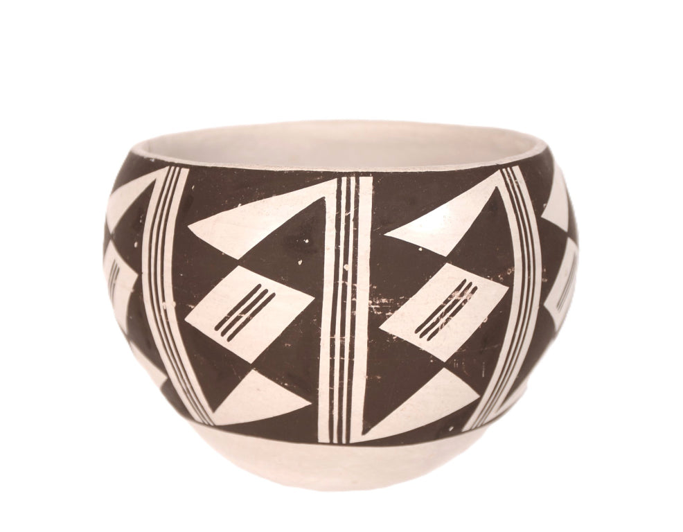 Acoma Pueblo Black on White Pottery Jar By Jessie Garcia