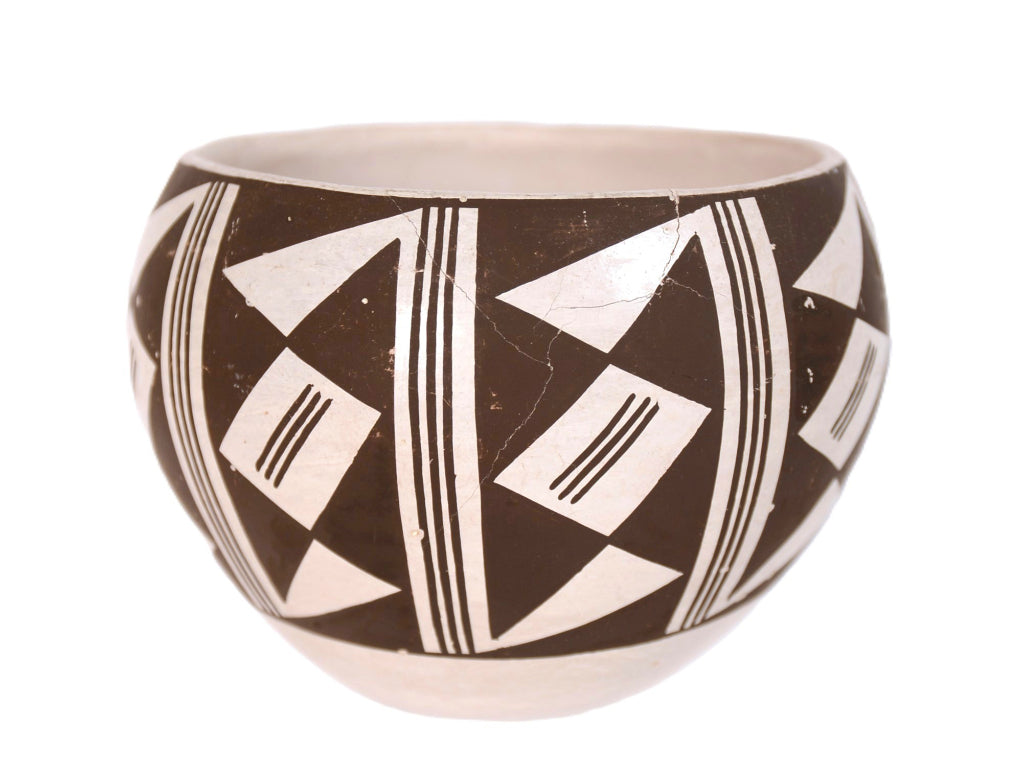 Acoma Pueblo Black on White Pottery Jar By Jessie Garcia