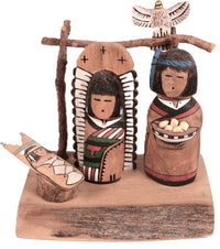 Zuni Pueblo Carved Nativity Set By Alan Lewis