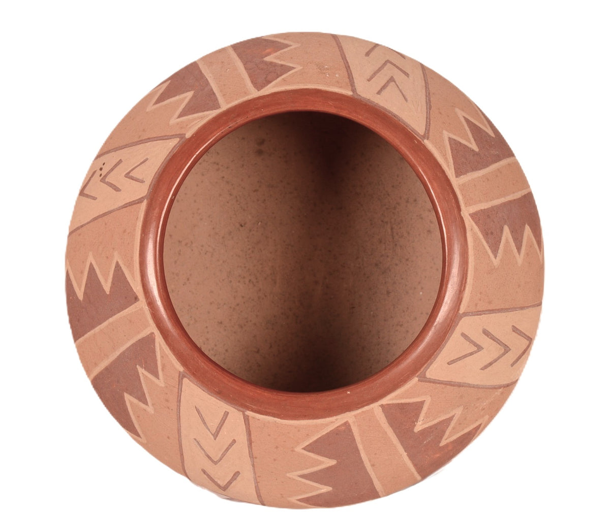San Juan Pueblo Incised Red Polychrome Pottery