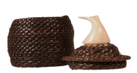 Inupiaq Eskimo Baleen and Ivory Whale Tail Basket Attributed John Long