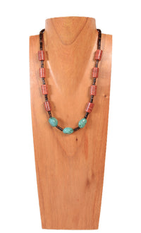 Navajo Truquoise and Coral Necklace