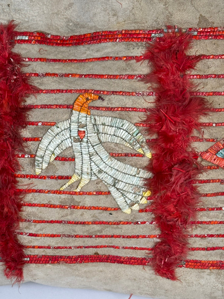 Sioux Hide Saddle Bags- Quilled - Fred Harvey Tags -  Pair of 2