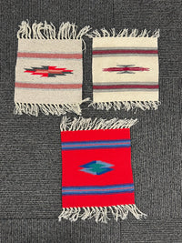 3 Small Chimayo Wool Sampler Rugs