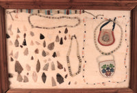 Frame of Points, Arrowheads and Trade Bead Necklaces