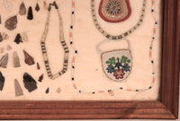 Frame of Points, Arrowheads and Trade Bead Necklaces
