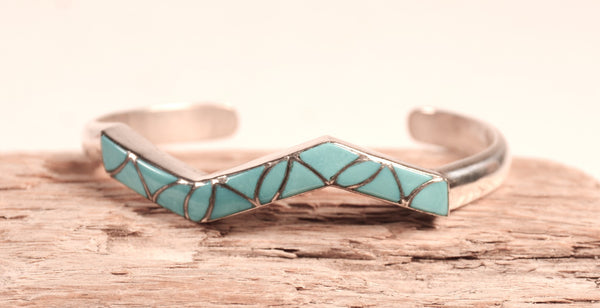 Navajo Channel Inlay Turquoise Bracelet