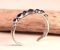 Navajo Lapis and Sterling Silver Bracelet