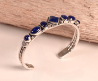 Navajo Lapis and Sterling Silver Bracelet