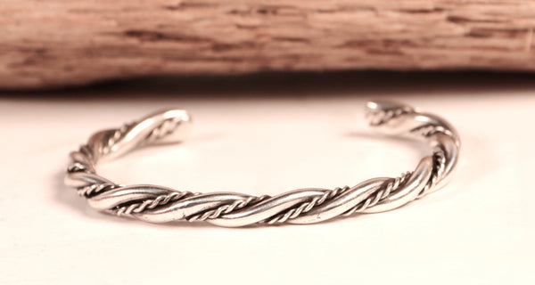Navajo Twisted Sterling Silver Cuff Bracelet