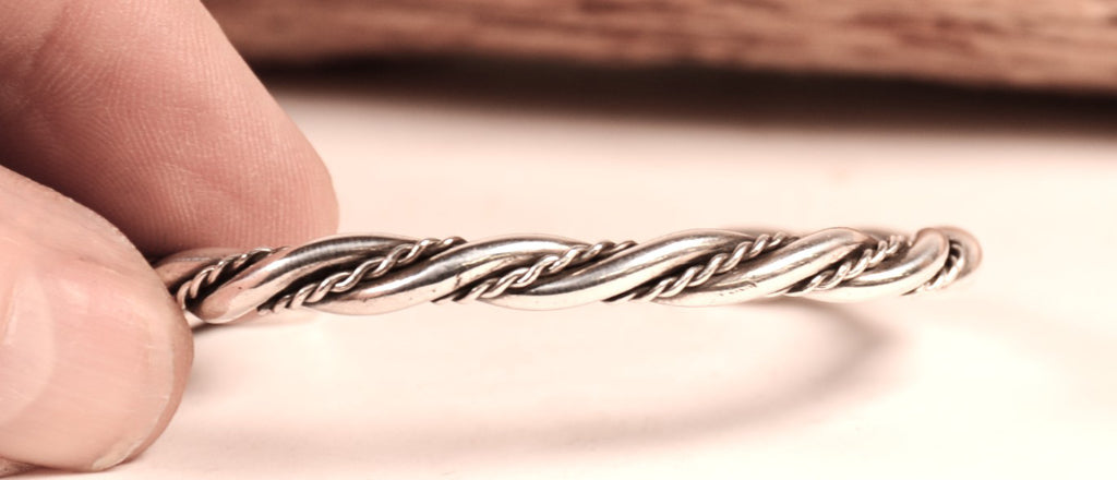 Navajo Twisted Sterling Silver Cuff Bracelet