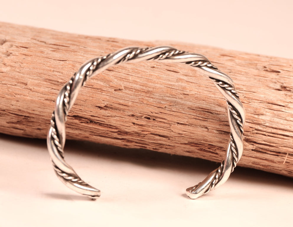 Navajo Twisted Sterling Silver Cuff Bracelet