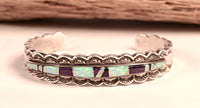 Navajo Channel Inlay Opal and Sugalite Bracelet