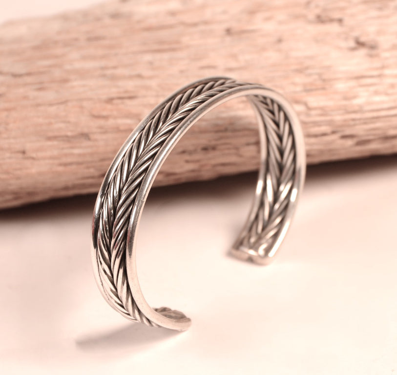 Navajo Twisted Sterling Silver Cuff Bracelet
