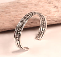 Navajo Twisted Sterling Silver Cuff Bracelet