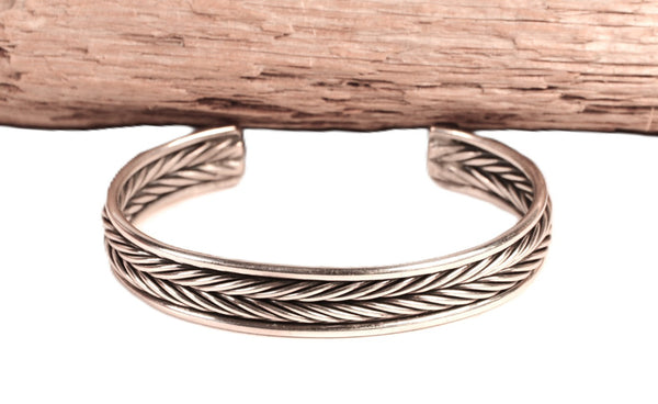 Navajo Twisted Sterling Silver Cuff Bracelet