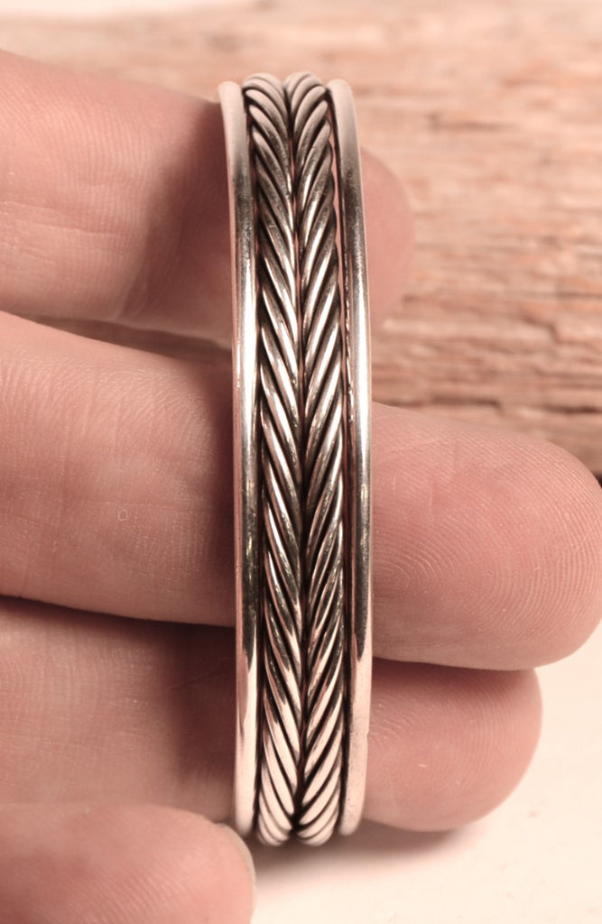 Navajo Twisted Sterling Silver Cuff Bracelet