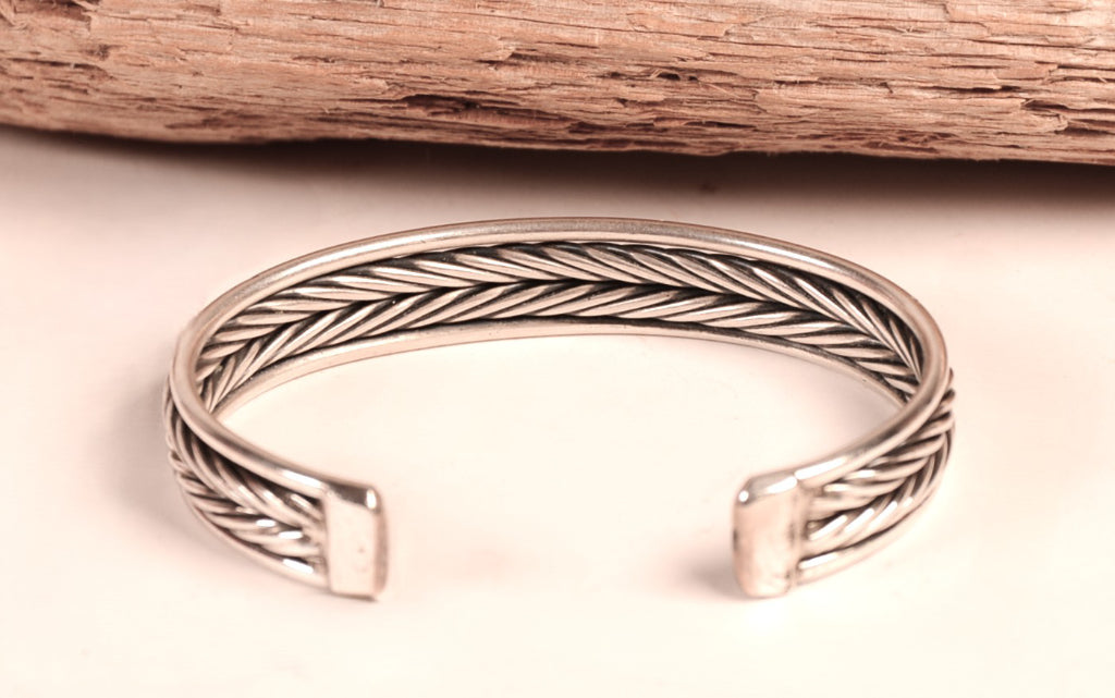 Navajo Twisted Sterling Silver Cuff Bracelet
