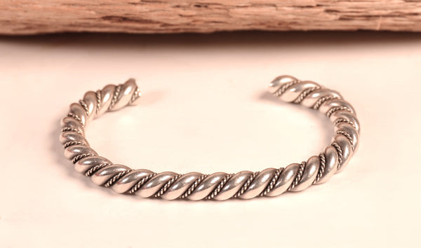 Navajo Sterling Silver Twisted Rod Bracelet
