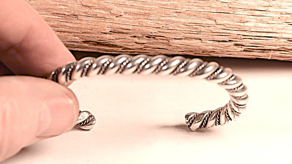 Navajo Sterling Silver Twisted Rod Bracelet
