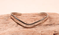 Navajo Sterling Silver and Brass Offset Bracelet