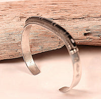 Zuni Pueblo Sterling Silver and Jet Inlay Bracelet