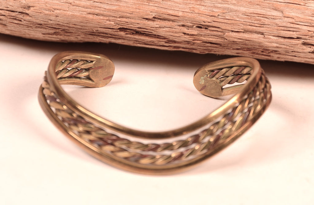 Navajo Brass Offset Bracelet