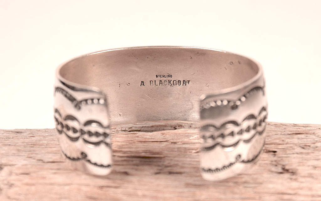 Navajo Single Orange Stone Cuff Bracelet By A. Blackgoat