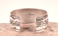 Navajo Single Orange Stone Cuff Bracelet By A. Blackgoat