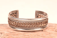 Navajo Sterling Silver and 12K Gold Cuff Bracelet