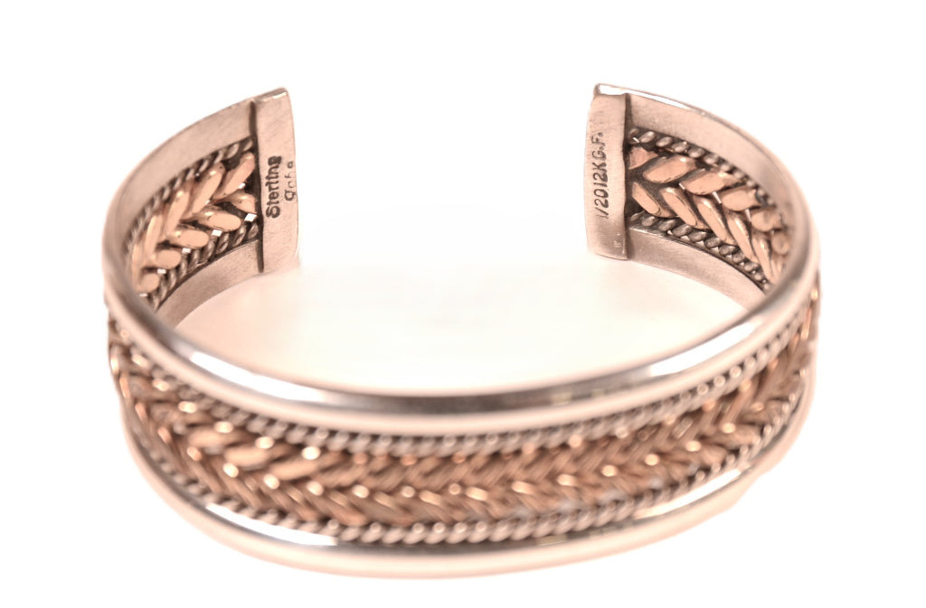 Navajo Sterling Silver and 12K Gold Cuff Bracelet