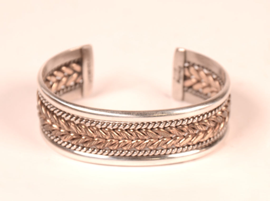 Navajo Sterling Silver and 12K Gold Cuff Bracelet