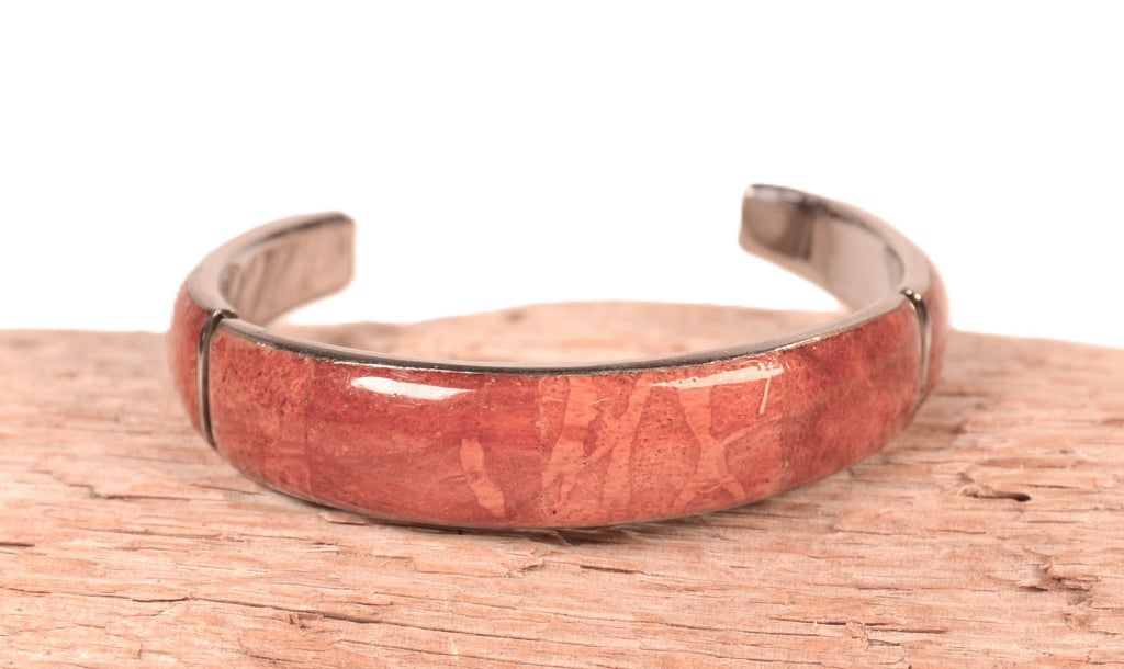 Non-Native/Non-Sterling Silver Apple Coral Bracelet