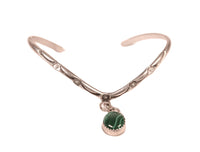 Navajo Sterling Silver Green Malachite Offset Bracelet