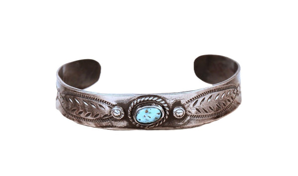 Navajo 1 Blue Turquoise Stone Baby Bracelet
