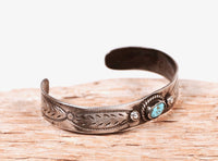 Navajo 1 Blue Turquoise Stone Baby Bracelet
