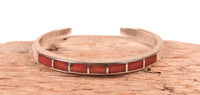 Zuni Pueblo Sterling Silver Channel Coral Bracelet