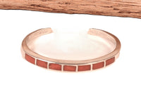 Zuni Pueblo Sterling Silver Channel Coral Bracelet