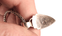 Navajo Onyx and Opal Sterling Silver Pendant Necklace By G. Charley