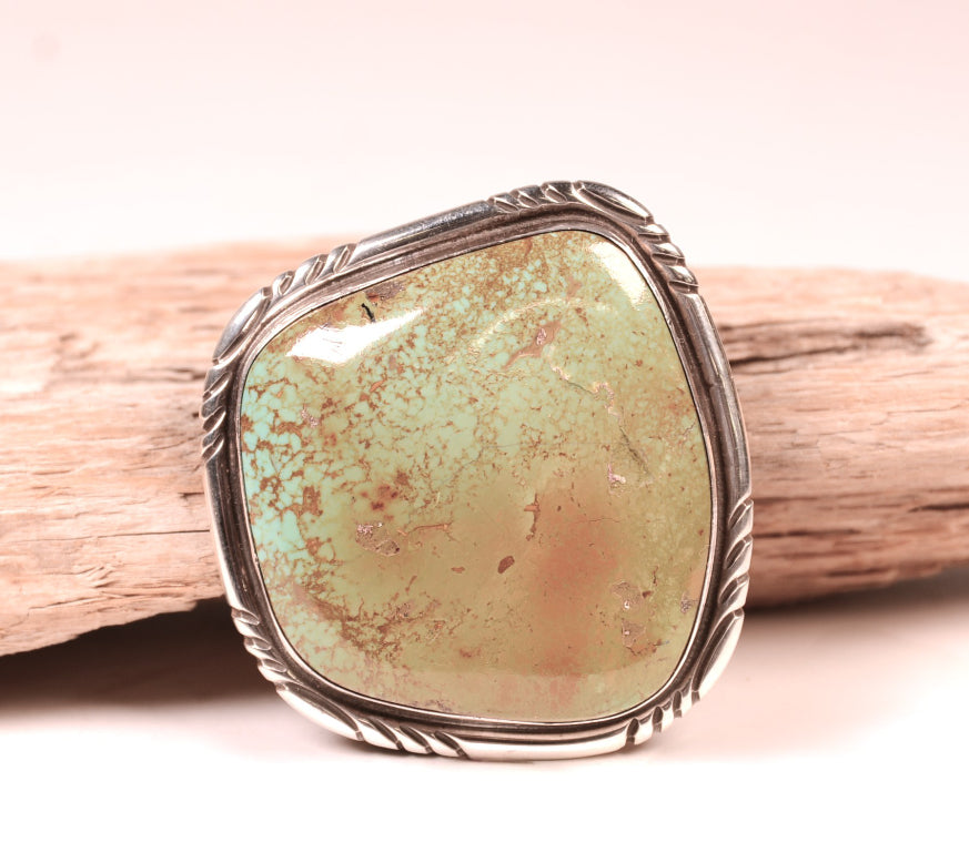 Navajo Sterling Silver and Royston Turquoise Belt Buckle
